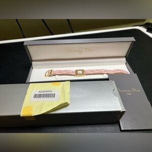Christian Dior Women’s watch with pink CD logo band